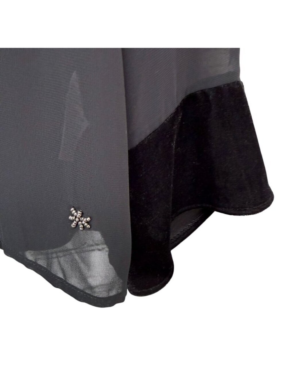 Style & Co Boho Blouse Size Medium Black Embroidered Chiffon Womens Top NWT - Picture 7 of 11